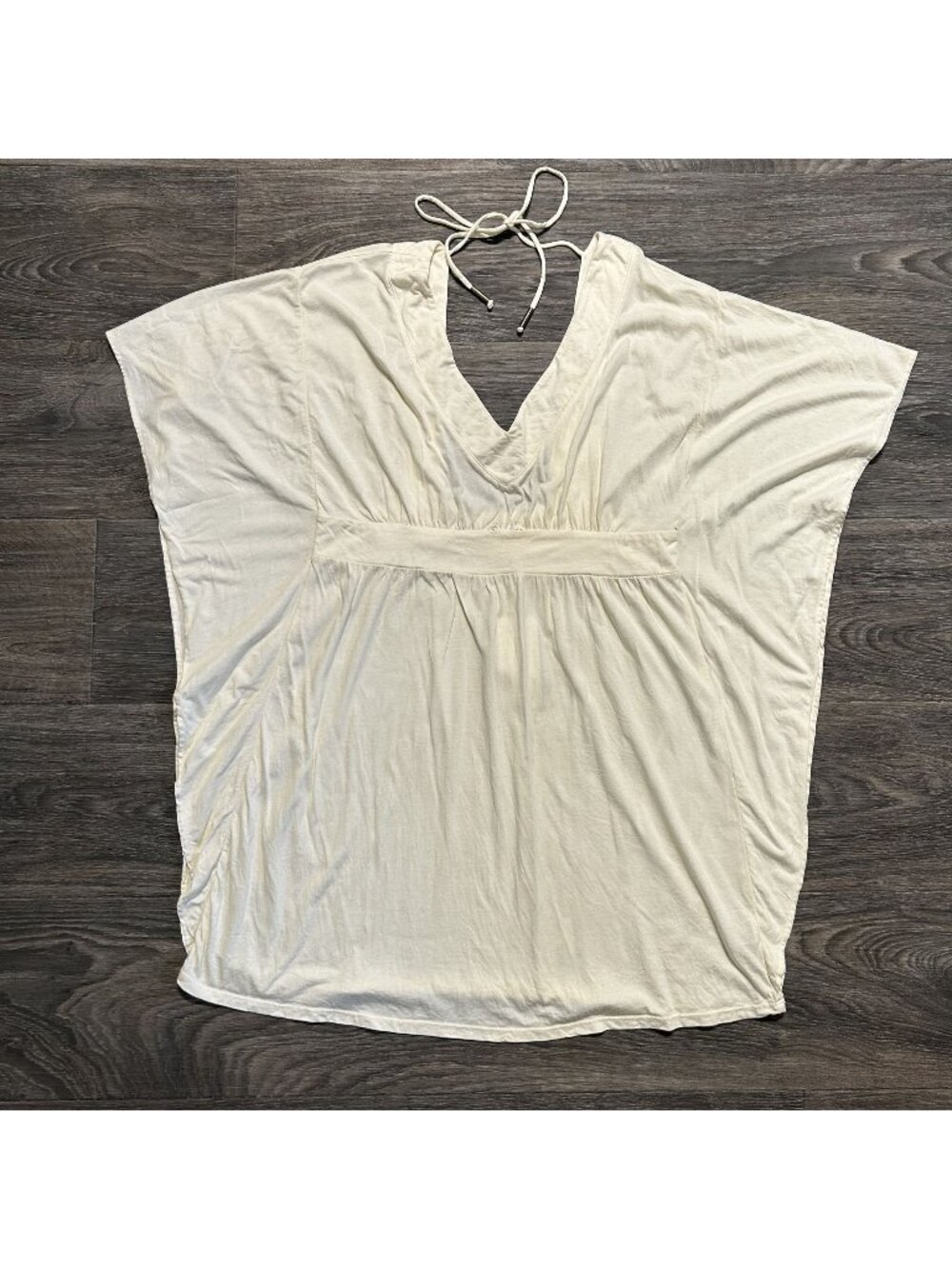 Ella Moss Isla Swim Cover Tunic Dress Size Small Cream Tie Back Beach NEW READ